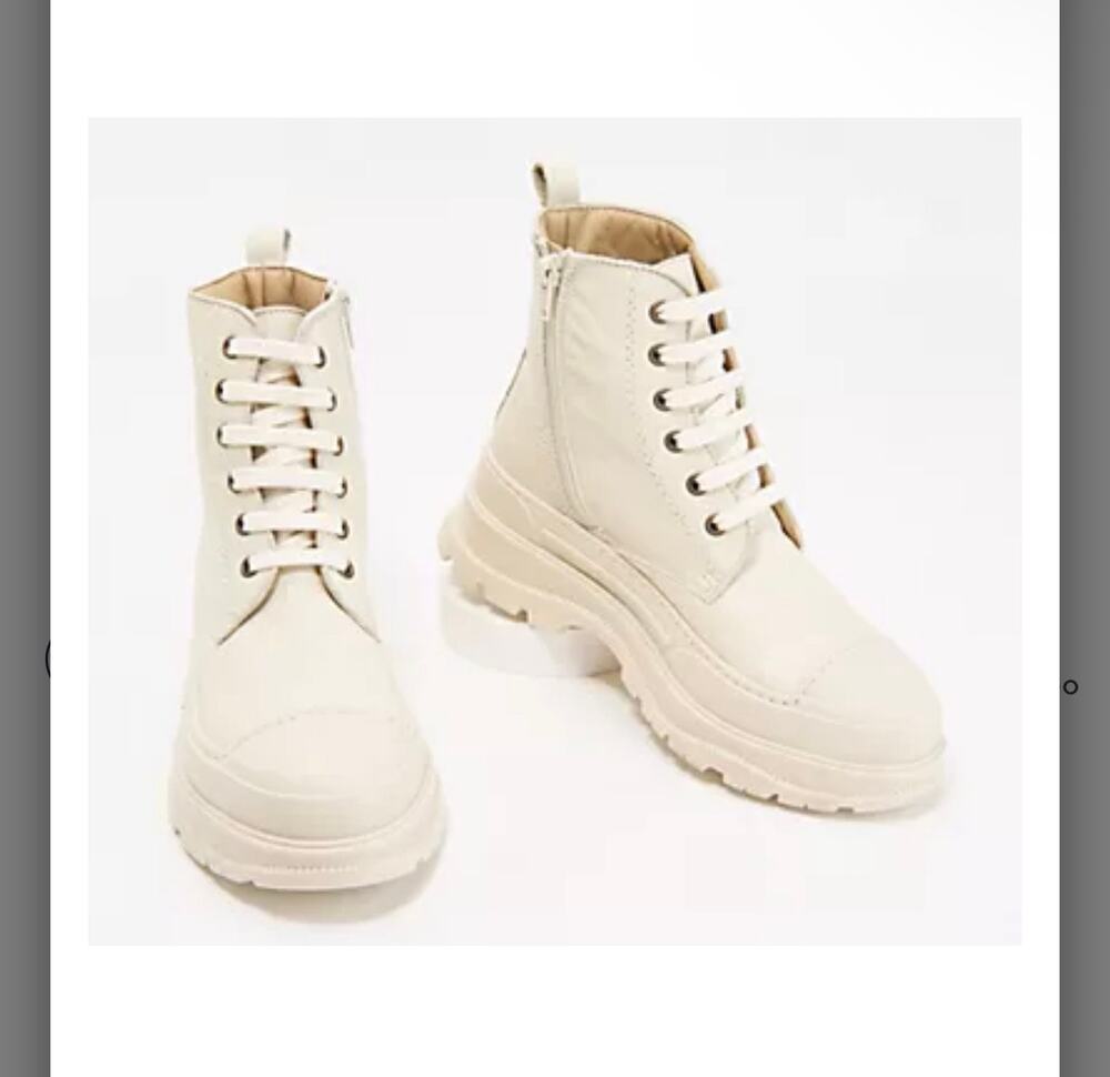 Hee Leather Lace-Up military combat Boots $199 size 38 8